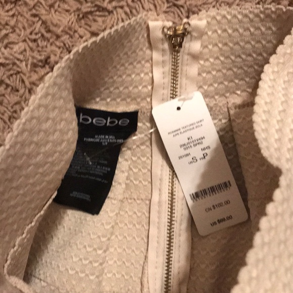 Bebe tan Roxanne textured skirt NWT - Picture 3 of 4